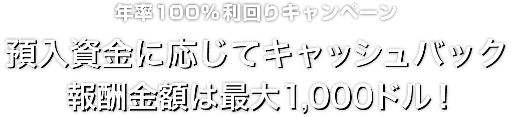 Zoomex 年率100%利回りキャンペーン