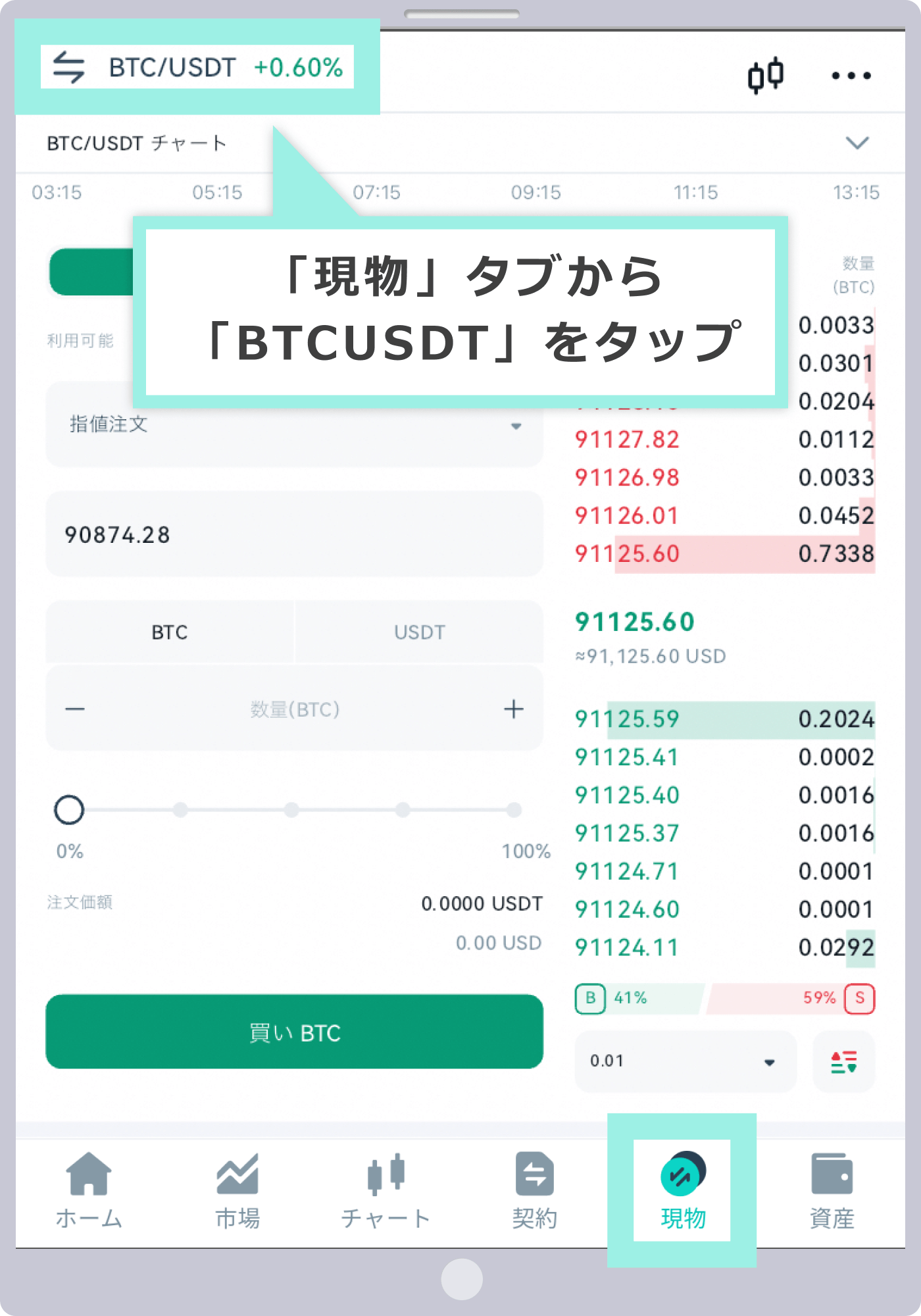 保有中ポジションの表示